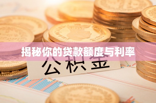 南明揭秘你的贷款额度与利率