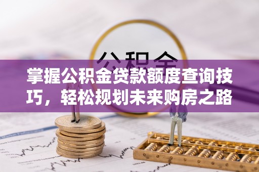 南明掌握公积金贷款额度查询技巧，轻松规划未来购房之路